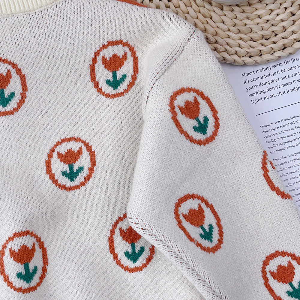Pull pour enfants, Cardigan tricoté pour filles, ensemble deux pièces, petite robe parfumée, nouvelle collection automne_voghion.com