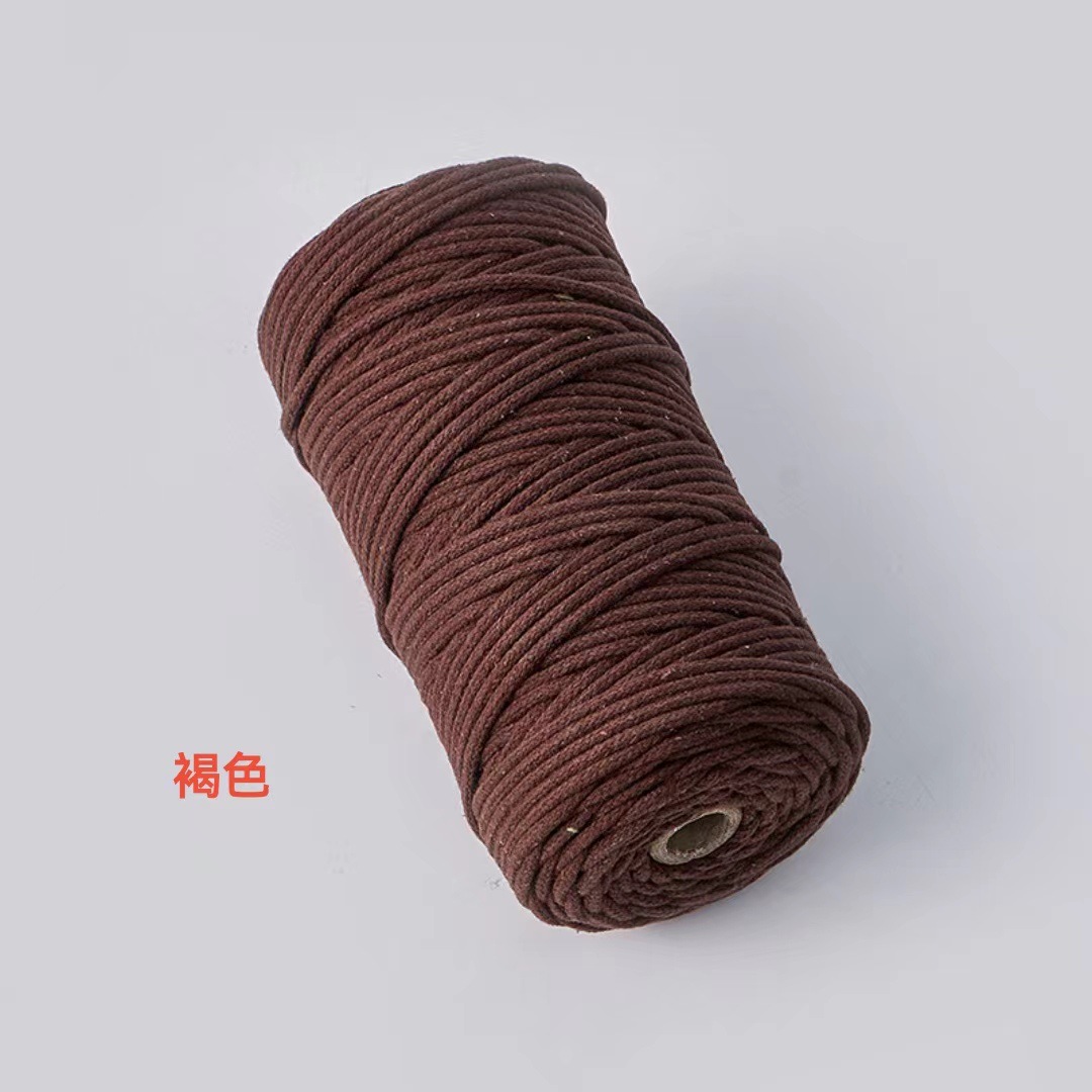 Cuerda de algodón con núcleo de color de 4mm, cuerda de nudo, pulsera de cuerda tejida a mano, cuerda de algodón, cuerda de tapiz, funda de botella creativa, cuerda decorativa