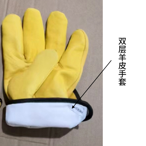 Guantes protectores de piel de oveja amarilla en stock, soldadura, corte, aislamiento térmico, guantes protectores mecánicos de protección contra el desgaste