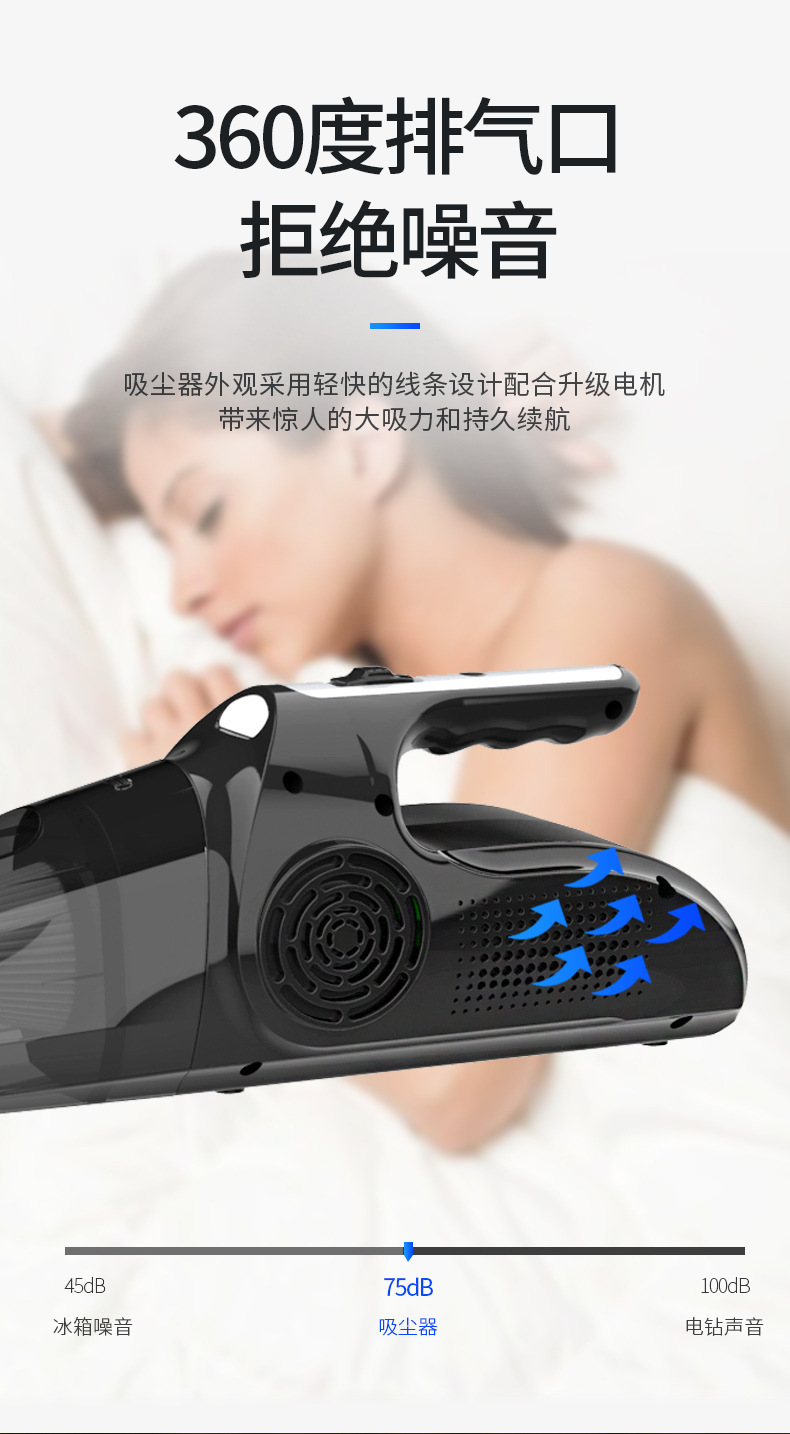 Car Vacuum Cleaner Plus Air Pump All-In-One Car Tire Inflator Household Wireless Charging Four-In-One Vacuum Cleaner