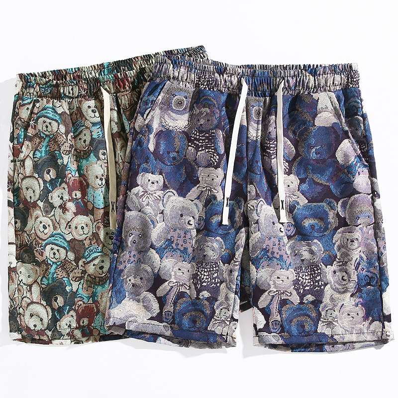 Bears Shorts Hommes 2023 Été Casual Beachwear Loose Oversize Fashion Polyvalent Imprimé Capris_voghion.com