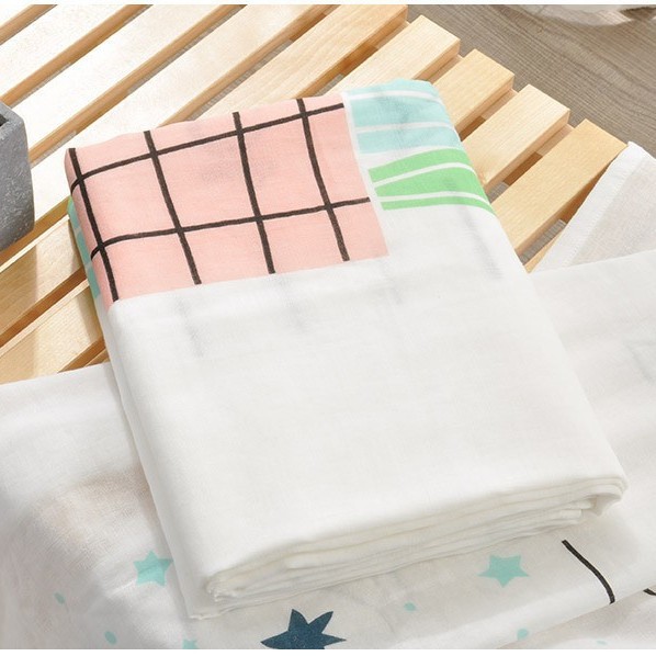 Gauze Knitted Cotton Bath Towel Newborn Wrap Single Swaddle Baby Baby Blanket Full Moon Milestone Blanket Ins Style