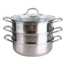 朗赫(LUVHOO)凡尔赛三层不锈钢汤蒸锅LH-ZG03礼盒装 商务礼品