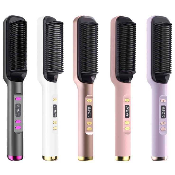 国境を越えた新型液晶表示ストレートヘア櫛は髪を傷つけない怠け者ストレートヘア巻き毛両用クランプマイナスイオン巻き髪棒|undefined