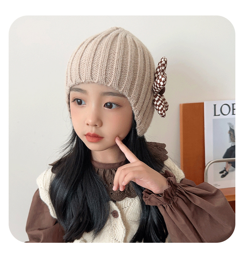 Girl's Sweet Flower Jacquard Wool Cap display picture 1