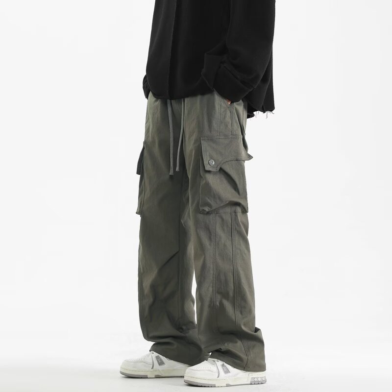 Summer New Loose Casual Pants Men's Korean-style Trendy All-match Pants Thin Pendant Wide-leg Workwear Trendy Pants