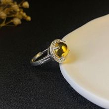 泰国龙婆佛牌金色吸米星戒指男女款素圈复古时尚个性百搭活口指环