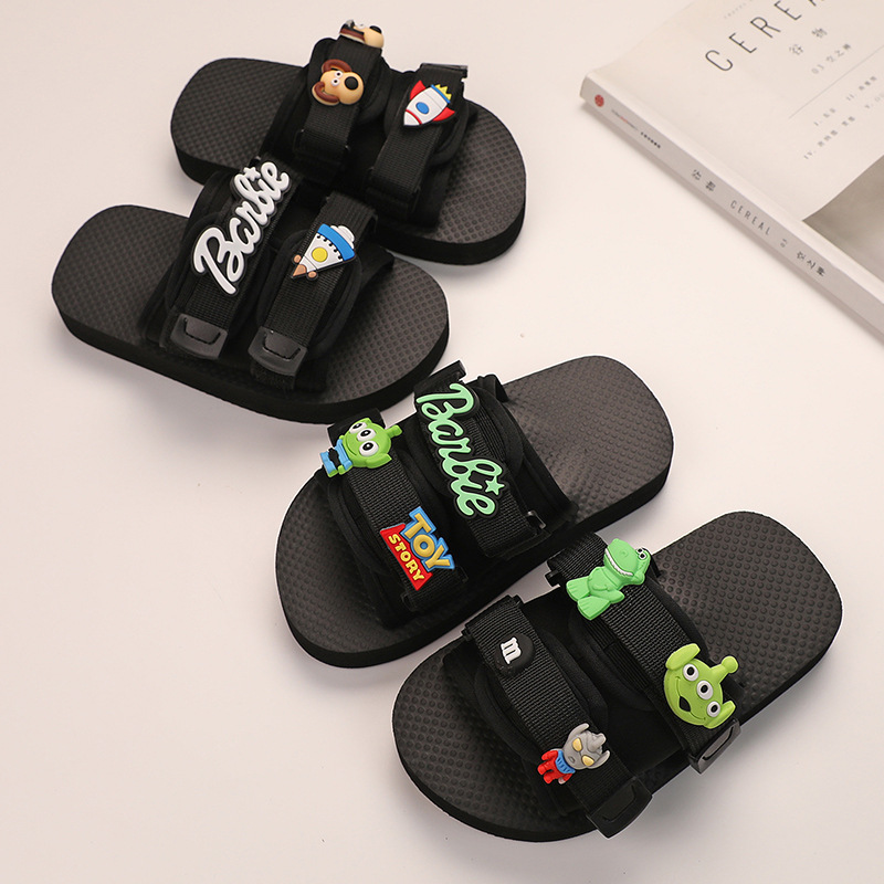 Zapatillas de los niños de dibujos animados de verano sandalias antideslizantes al aire libre padre-niño playa zapatos niñas medio y niños grandes zapatillas de interior