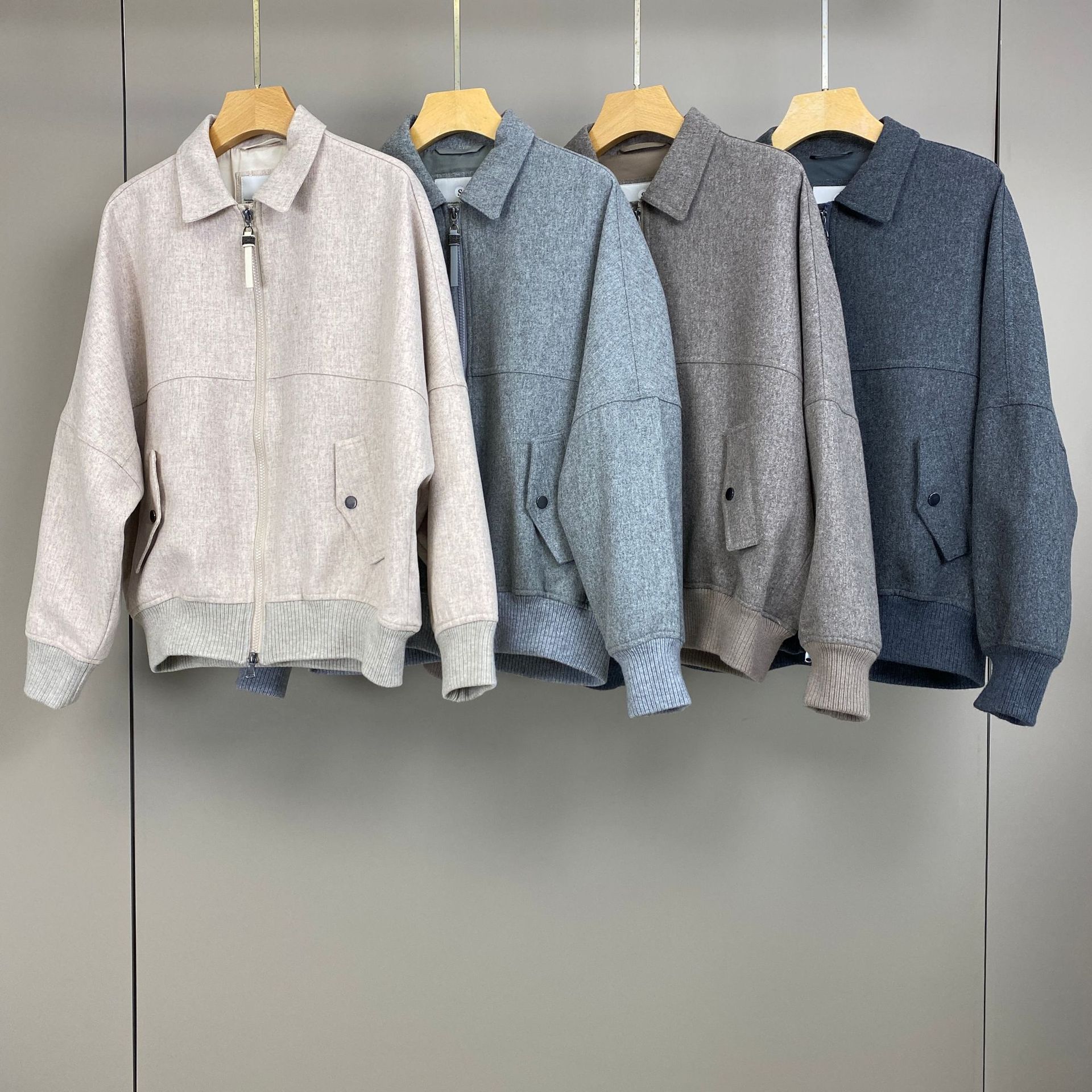 Nanyouhao 25 Autumn and Winter New Bc Pilot Pure Color Lapel Wool Cashmere Fashion Elegant Jacket