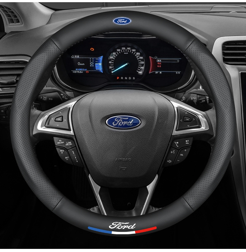 Suitable for Maxus 07 and 08 Ford Carbon Fiber Steering Wheel Cover 2.3L 5 Seats and 7 Seats Special Leather Handlebar Cover Anti-Slip
