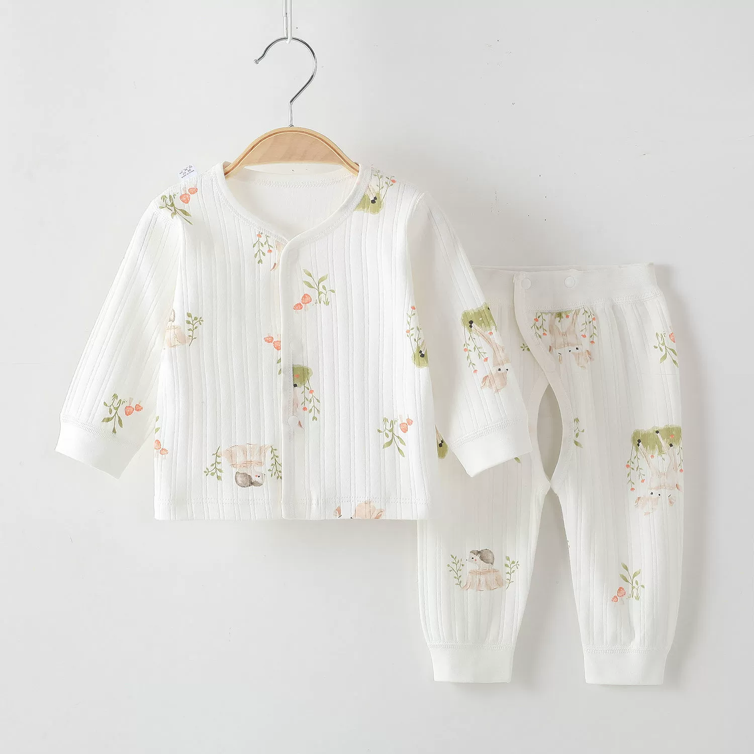 Children's autumn cotton set, thermal underwear for new born, adjustable long-sleeve, trousers
