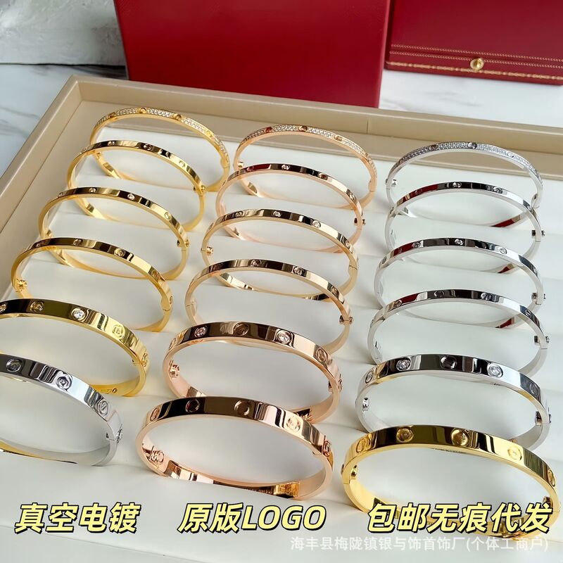 Kajia Starry Sky Bracelet with Double and Triple Rows of Diamonds, Fashionable and Simple, Light Luxury, Thickly Plated 18K Rose Gold Couple Bracelet Kajia Starry Sky Bracelet with Double and Triple Rows of Diamonds, Fashionable and Simple, Light Luxury, Thickly Plated 18K Rose Gold Couple Bracelet
