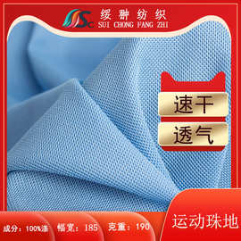 190G现货透气高密细孔珠地网眼布 T恤 polo衫秋季速干运动服面料