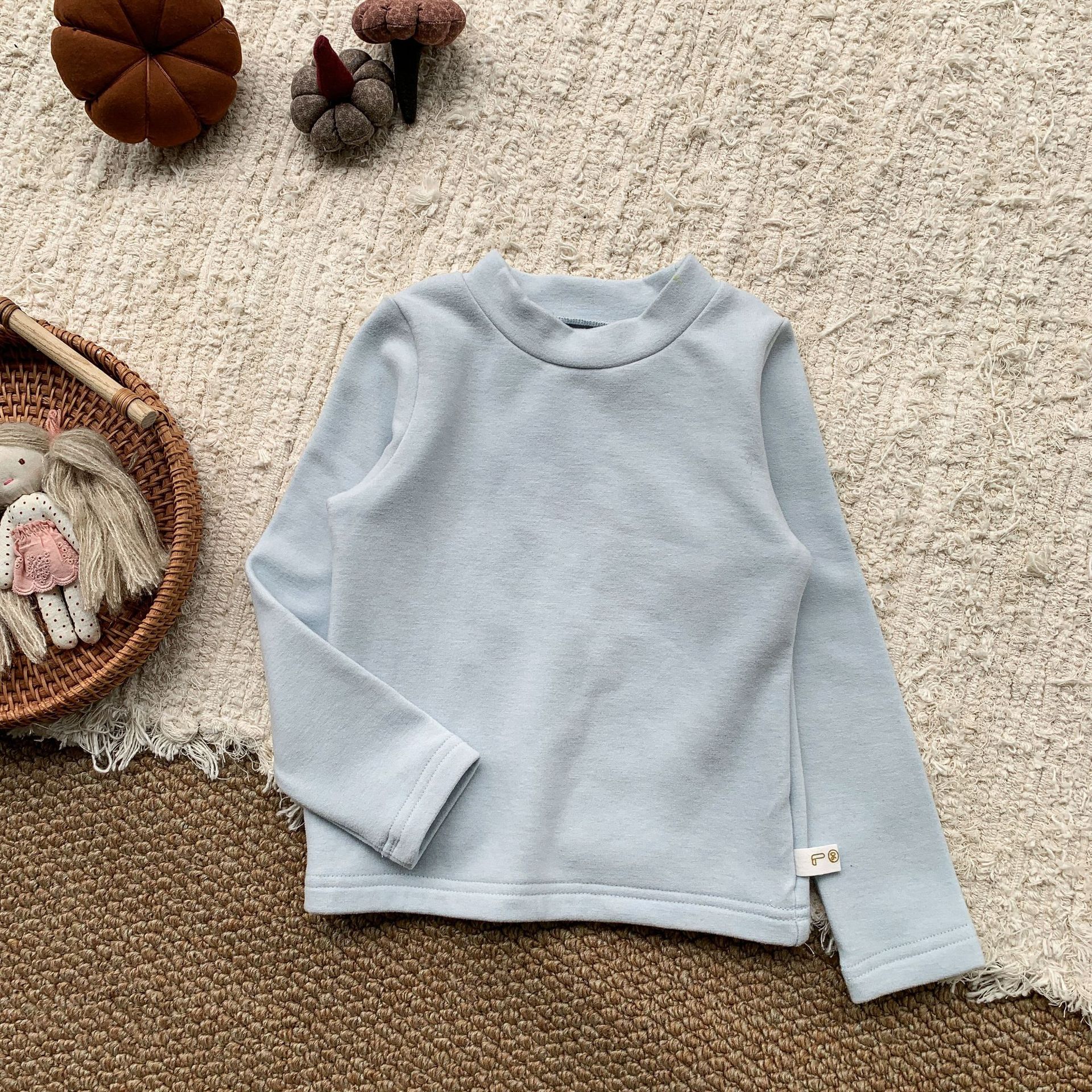 Sugar Pear ropa infantil camiseta de base de niña 2025 ropa de invierno de cuello medio alto para niños camiseta de manga larga con ropa de bebé abrigo de otoño