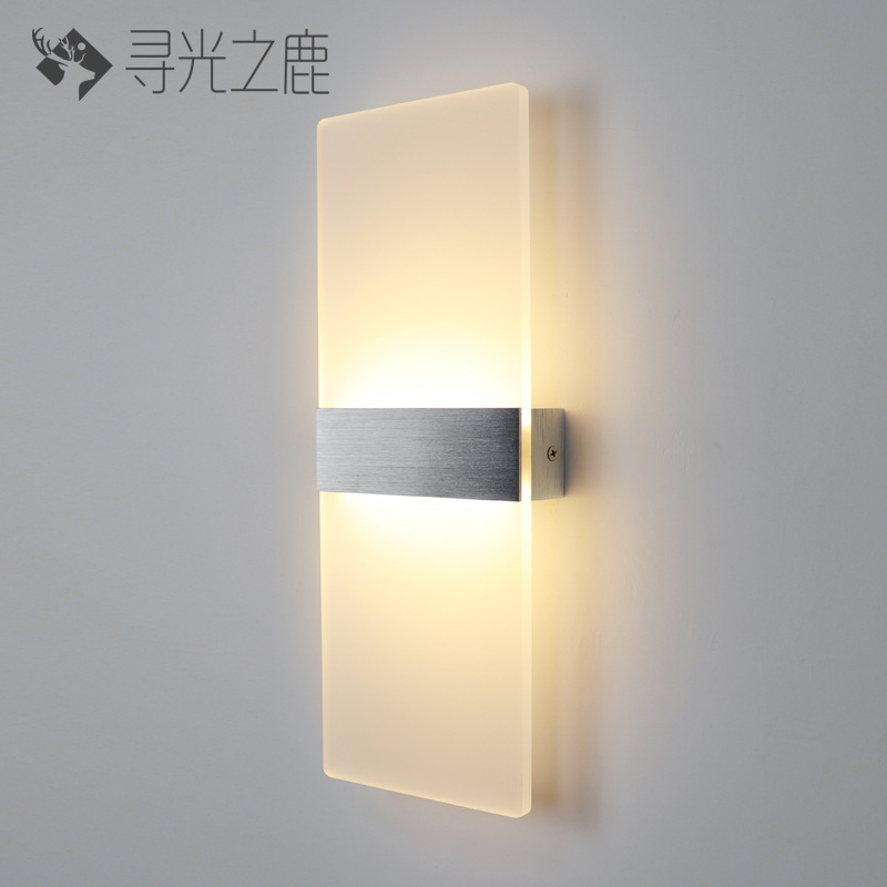 Lámpara de pared de acrílico LED simple lámpara de noche dormitorio salón Hotel pasillo LED iluminación de ingeniería