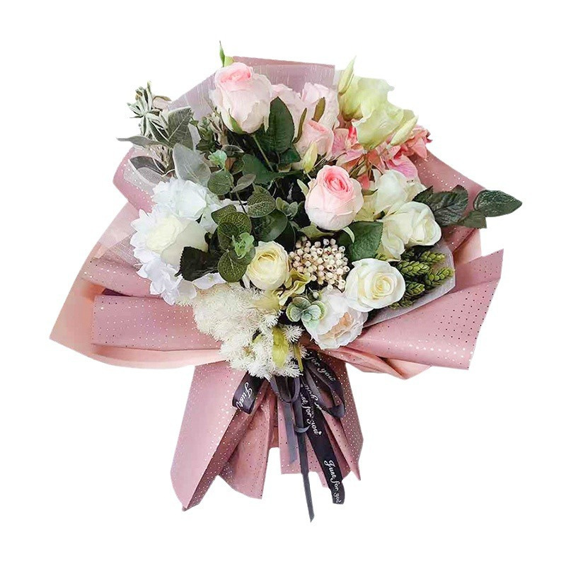 Fábrica de fiestas de flores al por mayor de pequeños puntos floristas paquetes de flores paquetes de flores de alto lujo caja de regalo de papel de embalaje