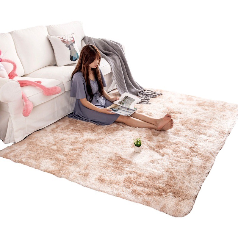Sala de estar alfombra de gradiente completo dormitorio tie-teñido mesa de té manta de noche Alfombra de lana larga al por mayor alfombra de la ventana de la Bahía alfombra del hogar