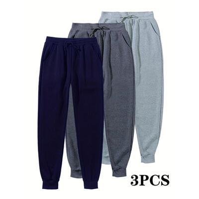 O8558 On behalf of Amazon Cross border new pattern Sports pants 3 Men's Solid Drawstring Jogging