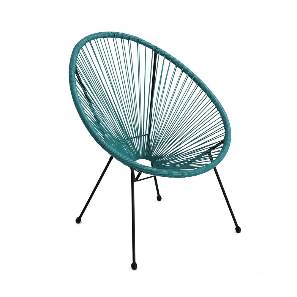 Silla de relajación de balcón para una sola persona silla de respaldo de caña al aire libre silla de playa huevo estilo silla mecedora solar image 5