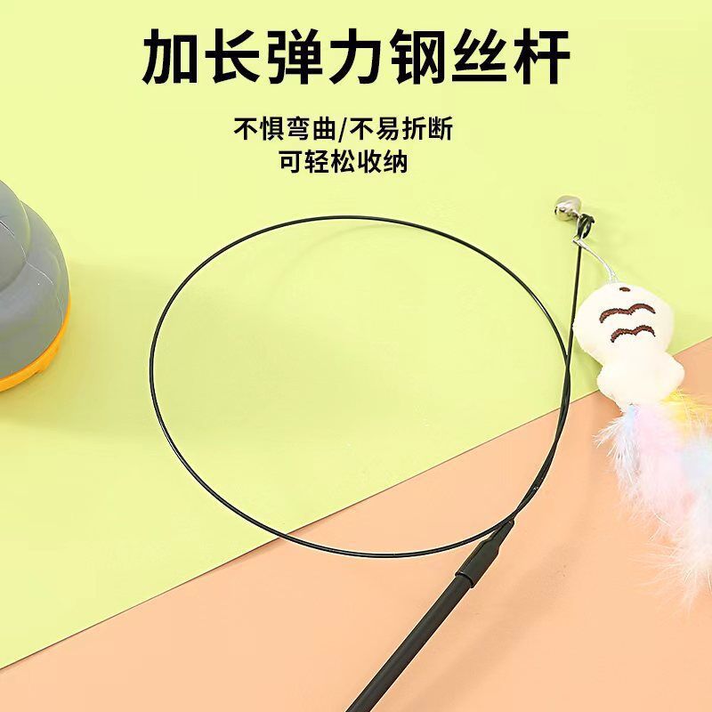 Nuevo producto de dibujos animados creativo Totoro pesca alambre de acero divertido palo de gato ventosa auto-hola artefacto de alivio largo palo de gato divertido