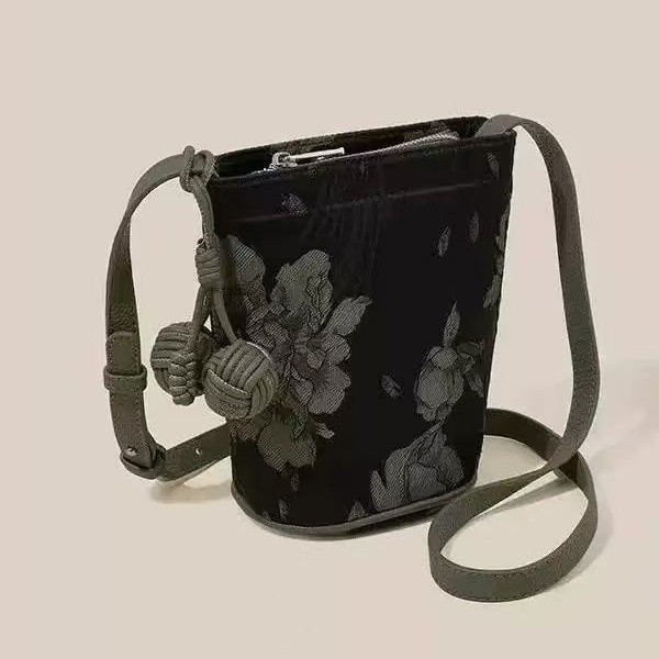 2026 Spring/Summer New Retro Trendy New Chinese Style Casual Versatile Single Shoulder Crossbody Bag Commuter Bucket Bag Phone Bag - Thumbnail 6