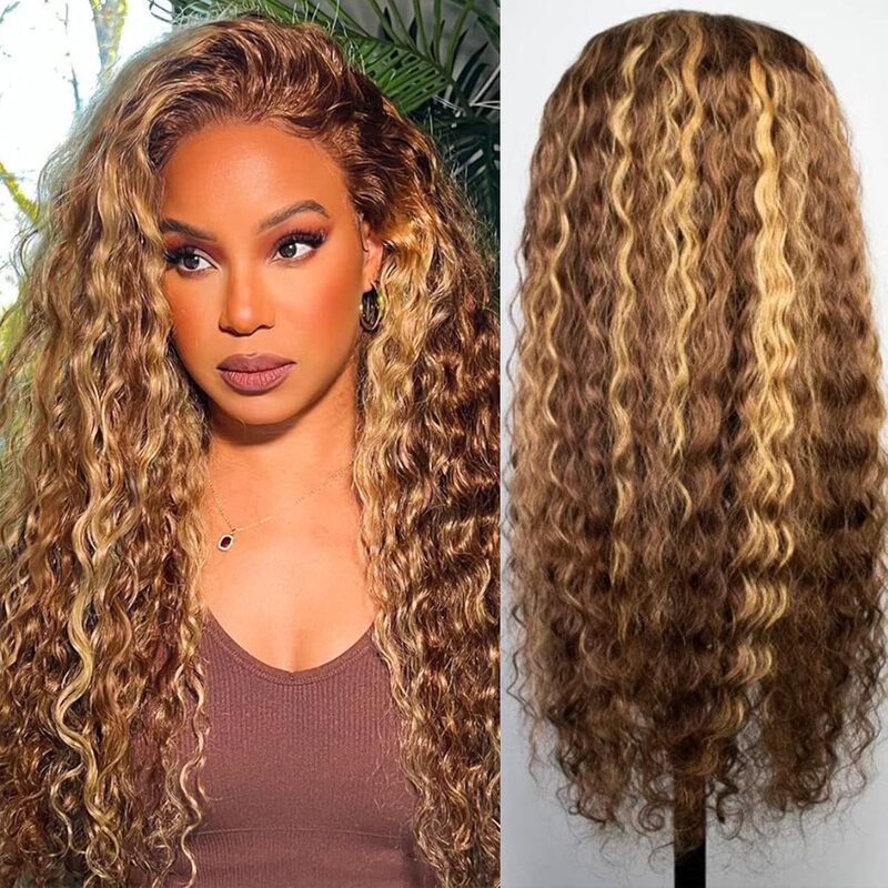 High-Gloss Gradient Lace Front Wig Honey Blonde Deep Wave Lace Front Wig Glue-Free Wig High-Gloss Gradient Lace Front Wig Honey Blonde Deep Wave Lace Front Wig Glue-Free Wig