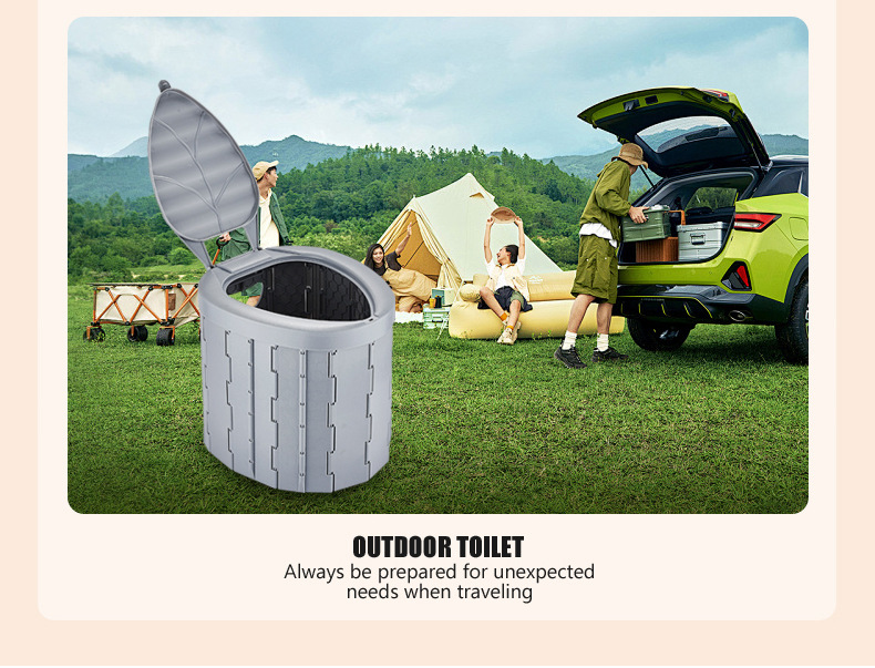 M1 Ergonomic Folding Toilet for Outdoor Use, Car-Mounted Toilet for Camping, Road Trips, Elderly, Portable Camping Toilet