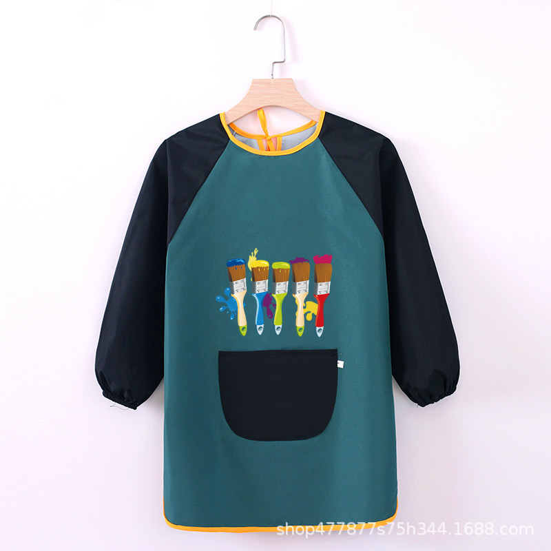 Abrigo DE LOS NIÑOS impermeable arte kindergarten pintura ropa publicidad inversa ropa impresa logo manga larga delantal vestido inverso