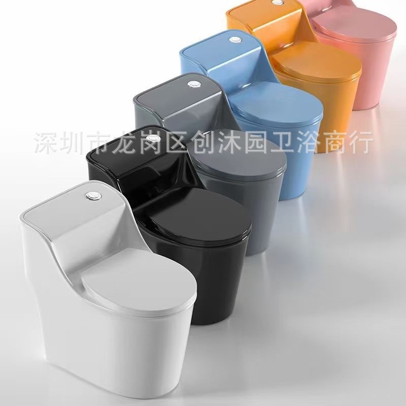 inodoro doméstico tipo sifón pequeño tipo inodoro de color antiolor antiespiración de agua inodoro de gran calibre blanco y negro