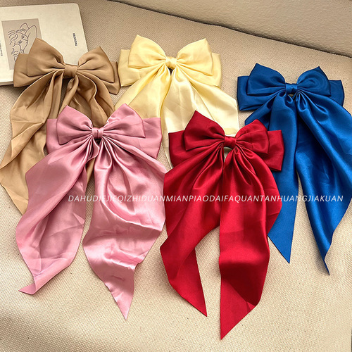 Cross-border best-selling bow hair clip, ultra fairy-tale bow head accessory, long flowing hair clip, rear hair ornament hair clip, versatile