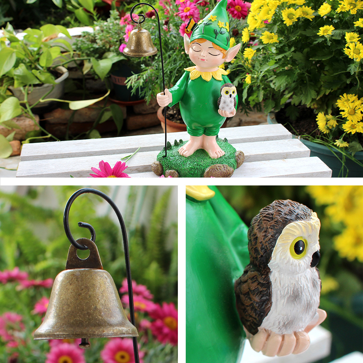  resin crafts Bell dwarf elf ornaments statue dwarf dwarf garden home decoration ornaments