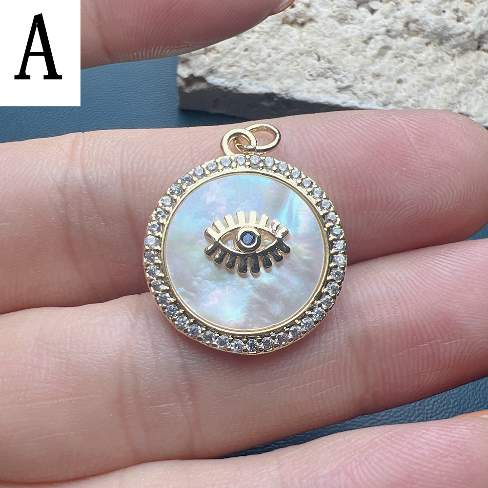 Shell, Copper Material Eye Pattern 1 Piece Shell Copper Zircon Eye
