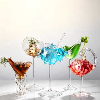Creative glass cocktail glasses, personalized combination bar martini glasses, trendy goblet sets, champagne glasses Creative glass cocktail glasses, personalized combination bar martini glasses, trendy goblet sets, champagne glasses