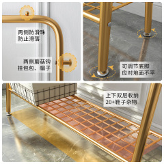 Gold metal iron simple clothing store display rack floor-standing clothes rack clothing shelf men's and women's clothing store display rack