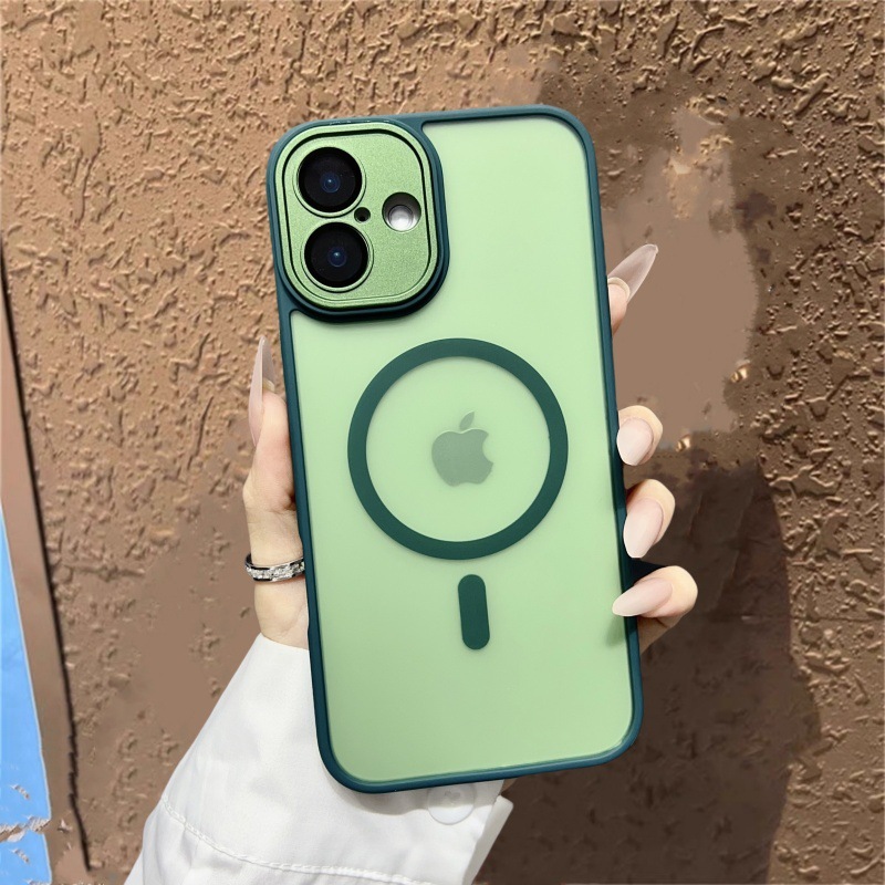 越境対応 Apple 17雅盾 マット肌触り マグネット式スマホケース iPhone16 全面保護レンズフィルム付きケース|undefined