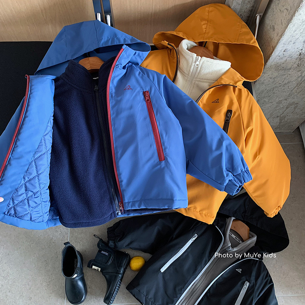 [Despacio especial de invierno sin reembolso] Kino niños encapuchados algodón chaqueta de invierno para niños 3 - en - 1 abrigo de asalto