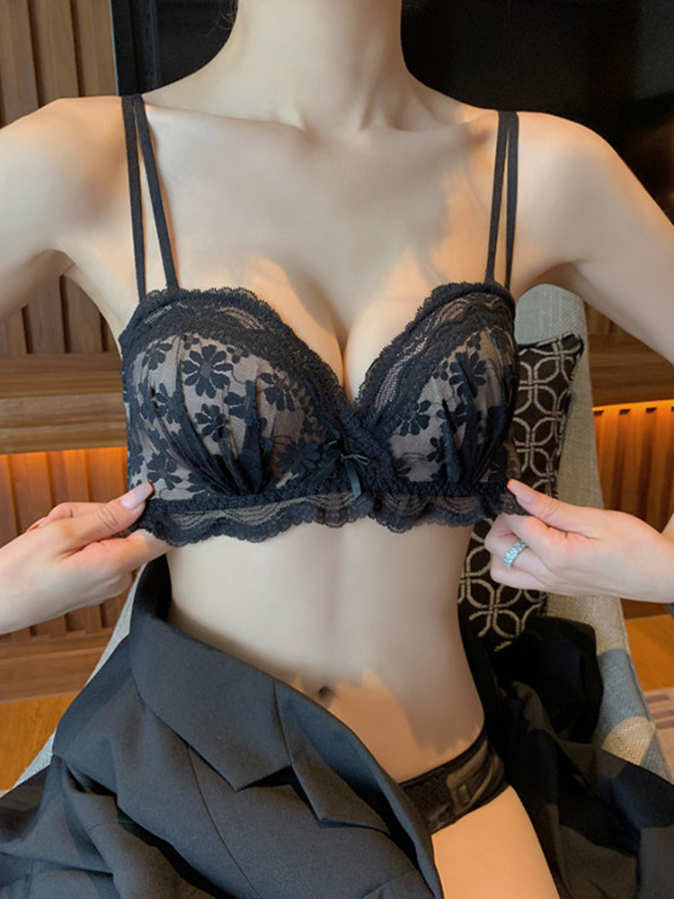 3311 sujetador inalámbrico traje push up sexy encaje pecho pequeño pecho anti-flacidez sin tirantes ropa interior para mujeres