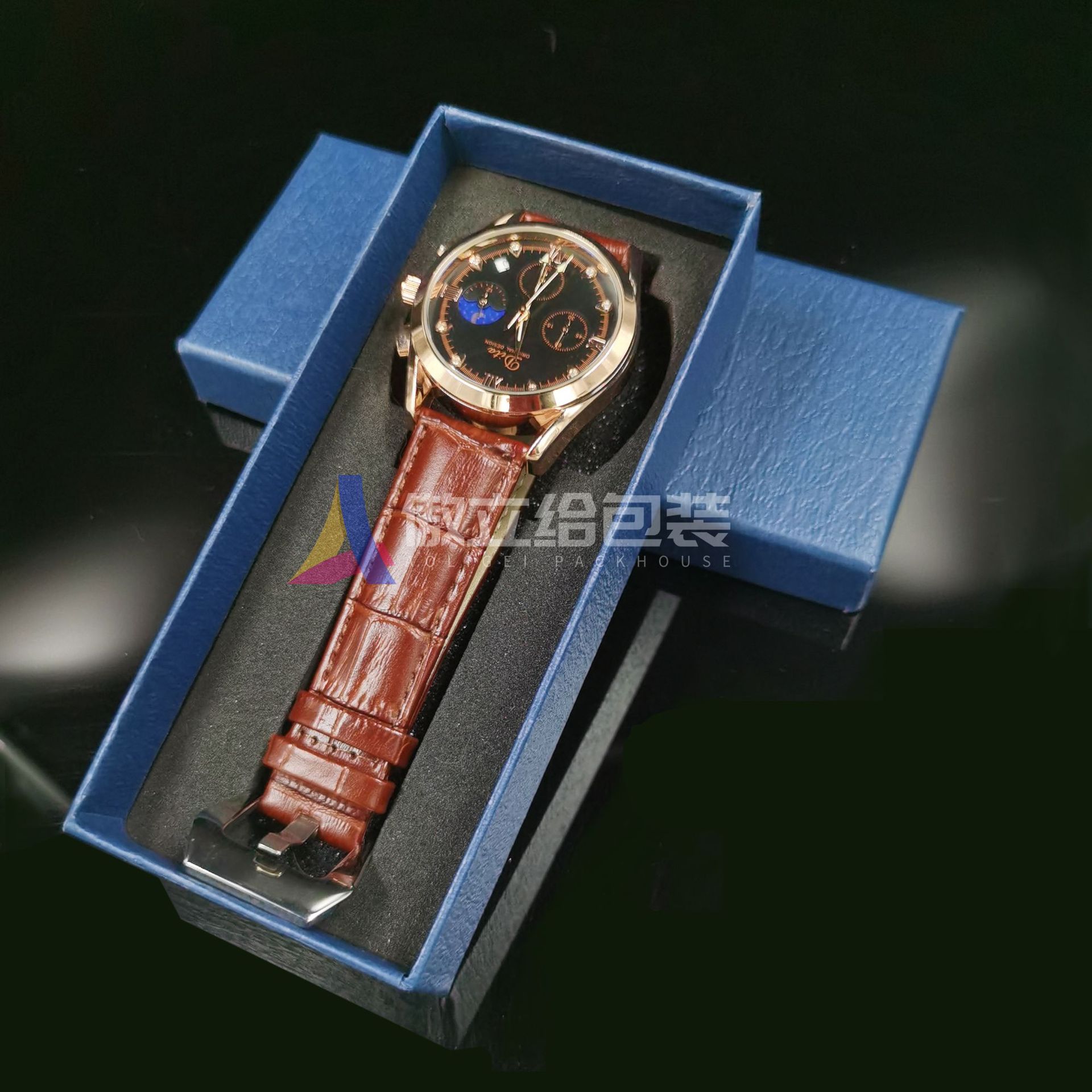 Black Lenny Pattern Dw Watch Box Rectangular Jewelry Box Heaven and Earth Cover Watch Box Packaging Paper Box Hot Stamping Logo