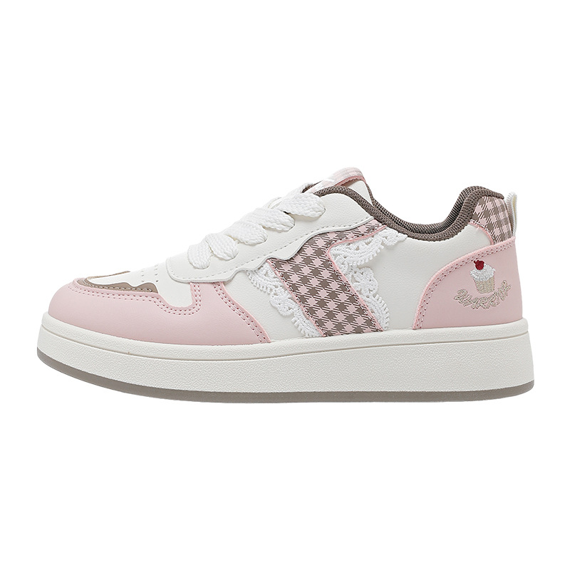 HuiLi estilo coreano vino rojo simple skate 2026 nuevos zapatos de suela gruesa estudiantes vigorosos encaje dulce zapatos de mujer simple