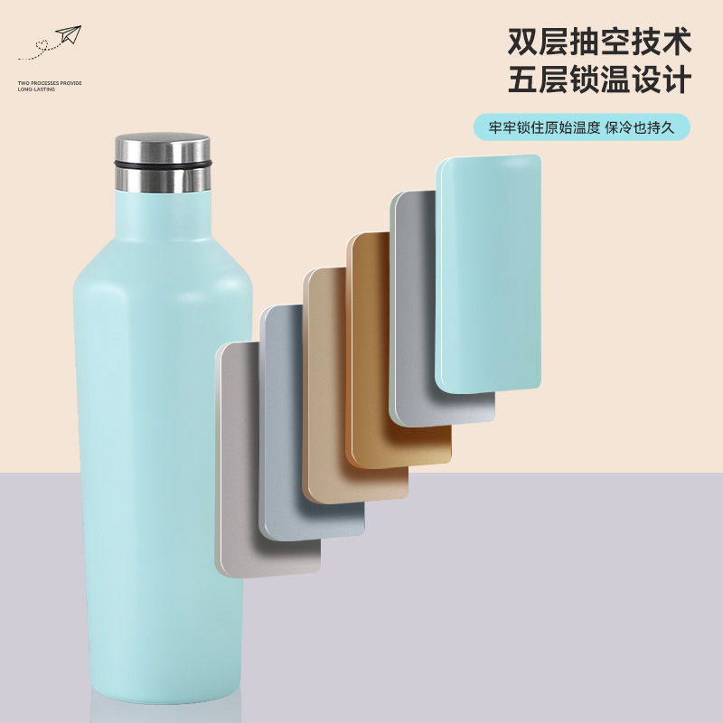 亚马逊新款小口瓶汽车杯304不锈钢保温杯露营带提绳户外运动水杯|undefined