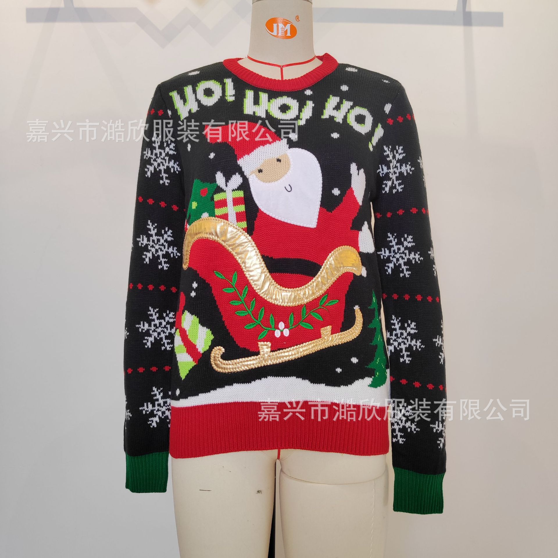 European and American autumn and winter new Santa Claus jacquard sweater Amazon cross-border Christmas embroidered pullover round neck sweater