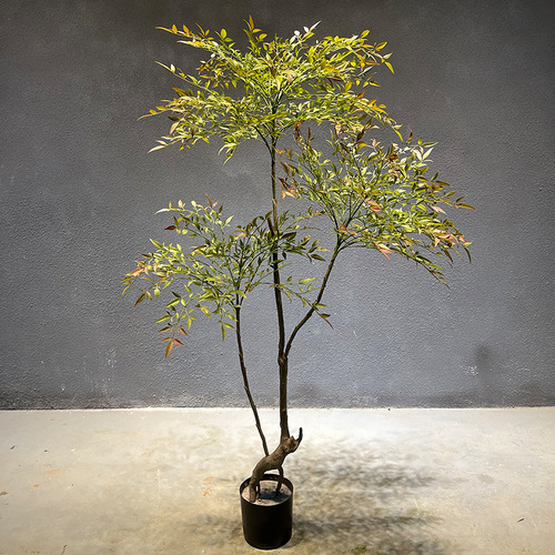 Artificial Green Plants Fake Plants Nandina Indoor Living Room Large Floor-Planted Bonsai Decorative Artificial Tree Nordic Decoration
