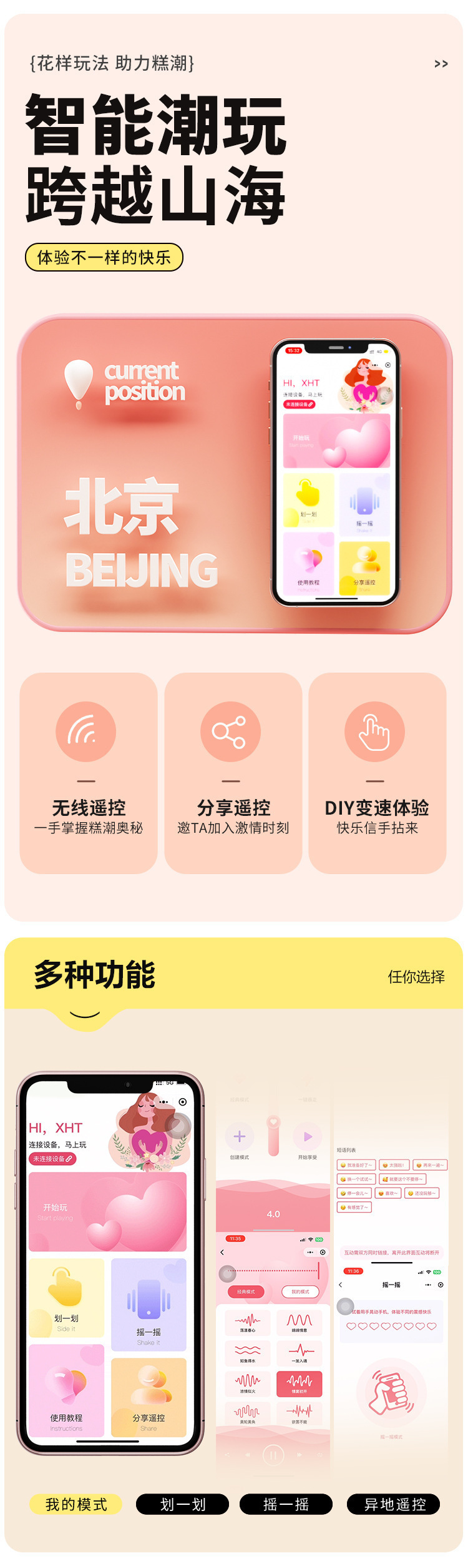 Wearable App-Controlled Vibrator with Suction, Vibration and Tapping, White — detail image 14