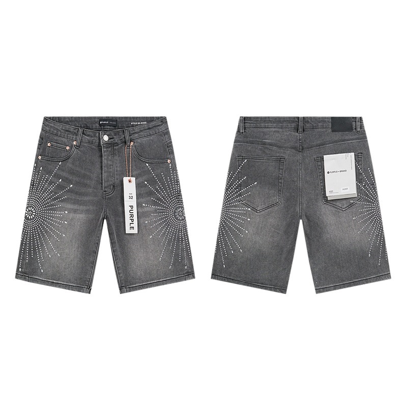 Shorts de Mezclilla de Mezcla de Algodón para Hombre, Rectos, con Parches y Rasgados