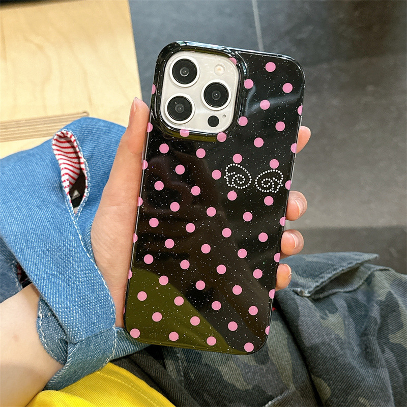 ins日韩极简细闪波点翅膀适用iPhone16苹果15ProMax/14手机壳13女|undefined