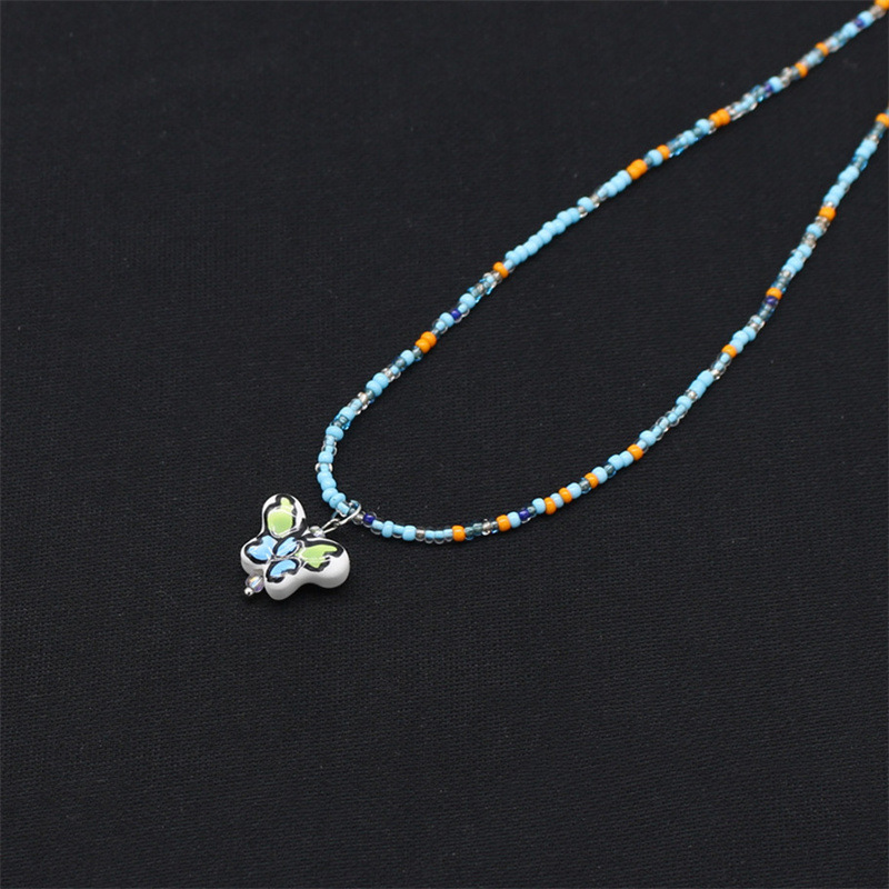 Retro Butterfly Beaded Womenu0027S Pendant Necklace 1 Piece