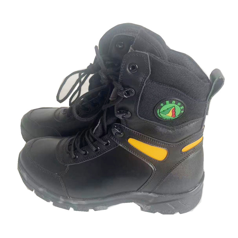 皮质高帮森林消防防护靴防砸防穿刺灭火阻燃靴耐高温扑火防火靴