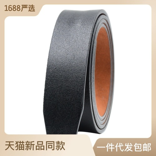 High-quality oil-edged whole cut cowhide men's automatic buckle yellow cowhide belt genuine leather durable cowhide belt e-commerce trouser belt