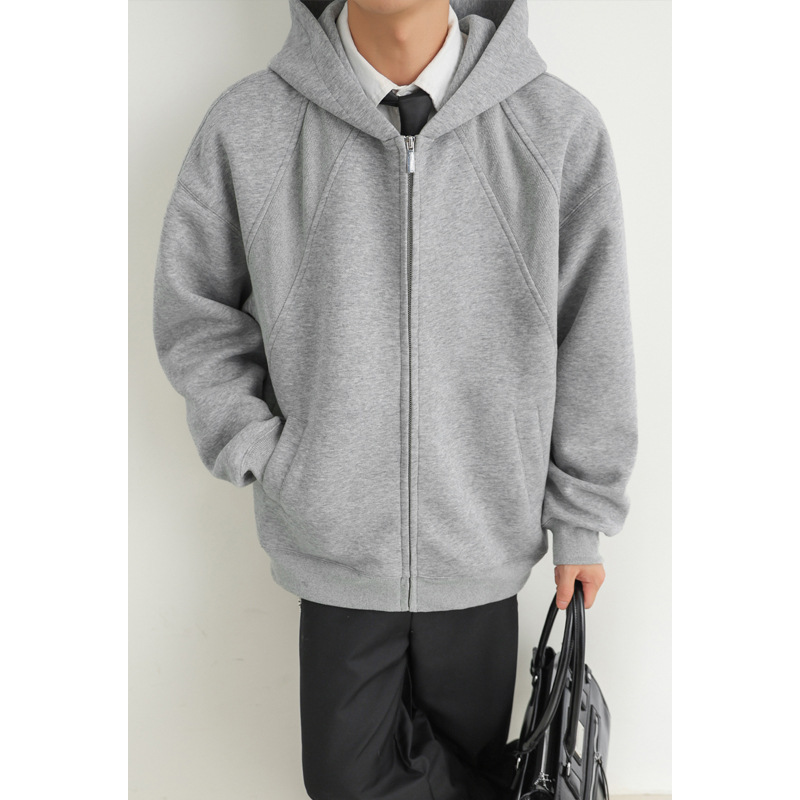 Sweat à capuche américain robuste à double fermeture éclair pour hommes et femmes, coupe déstructurée automne Cleanfit._voghion.com