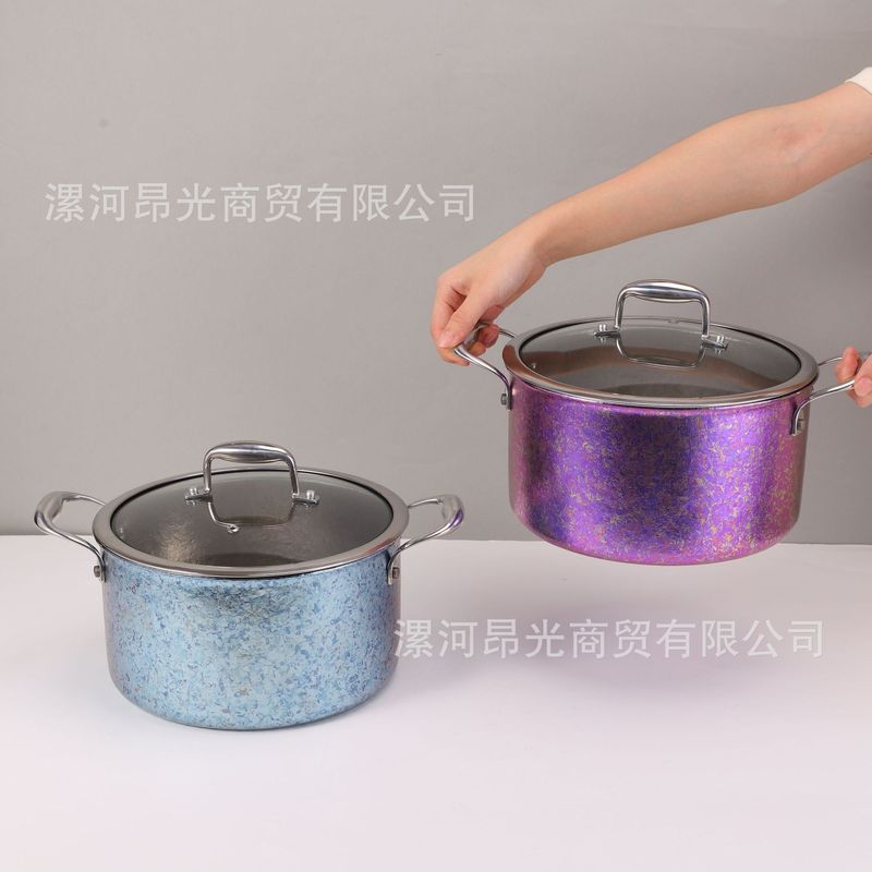 昂光钛锅纯钛煎锅厨房不粘锅户外露营纯钛双层汤锅钛锅煮饭煲汤锅|undefined